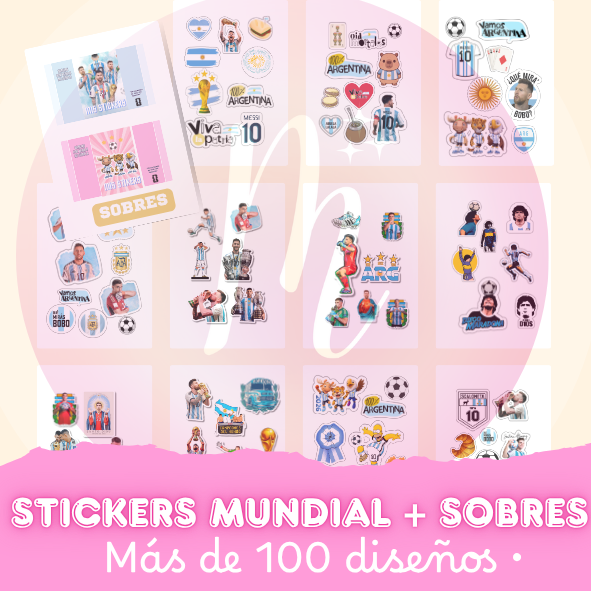 Stickers mundial + sobres (+ DE 100 DISEÑOS)