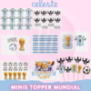 BANNERS TIENDA (2) Cake topper + mini toppers mundial celeste imprimibles