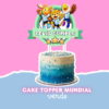 Cake topper + mini toppers temática mundial en color VERDE