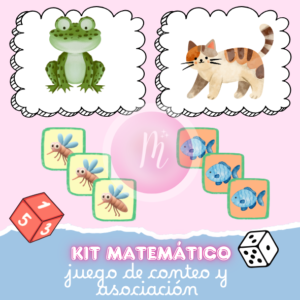 kit matemático  – animales, fichas y dados imprimibles