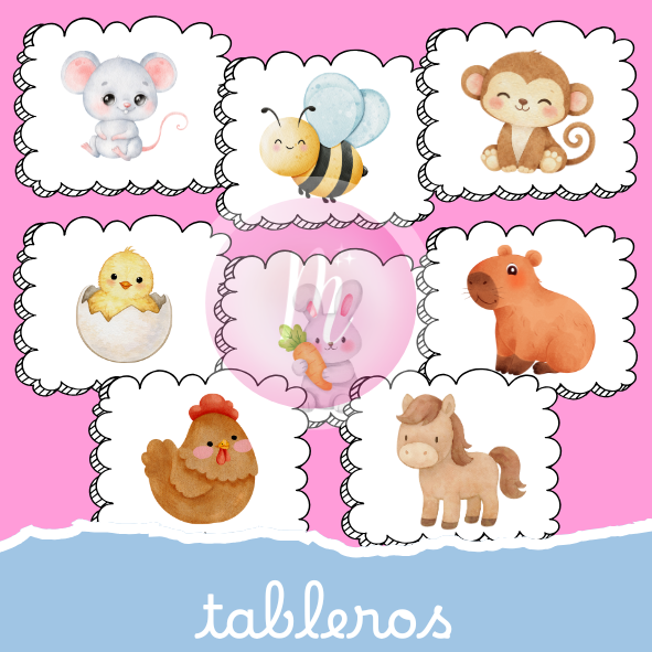 kit matemático  – animales, fichas y dados imprimibles