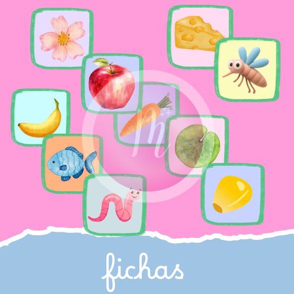 kit matemático  – animales, fichas y dados imprimibles