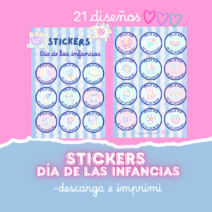 21 Diseños de Stickers para el Día de las Infancias | Archivo Digital PDF