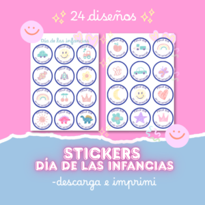 24 Diseños de Stickers para el Día de las Infancias | Archivo Digital PDF