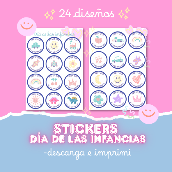 BANNERS TIENDA infancia 24 Diseños de Stickers para el Día de las Infancias | Archivo Digital PDF
